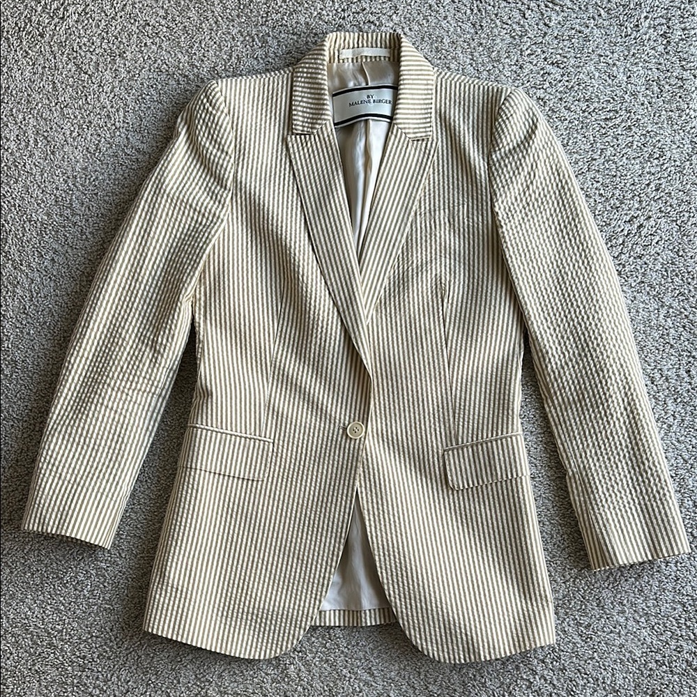 By Malene Birger Vintage Cream Striped Blazer